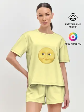 Женская пижама с шортами / светлая луна