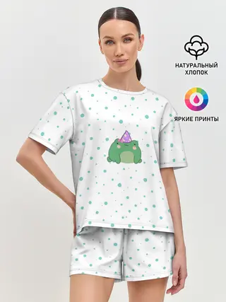 Женская пижама с шортами / лягушка-маг