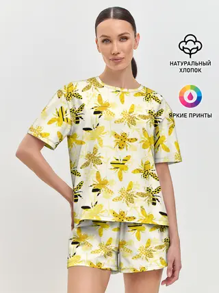 Женская пижама с шортами / Разные Пчелы