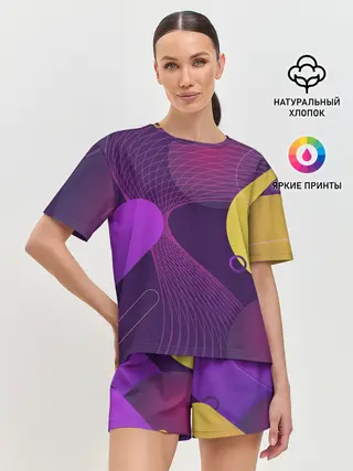 Женская пижама с шортами / ГЕОМЕТРИЧЕСКИЕ ЛИНИИ