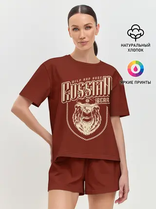 Женская пижама с шортами / Русский медведь капитан