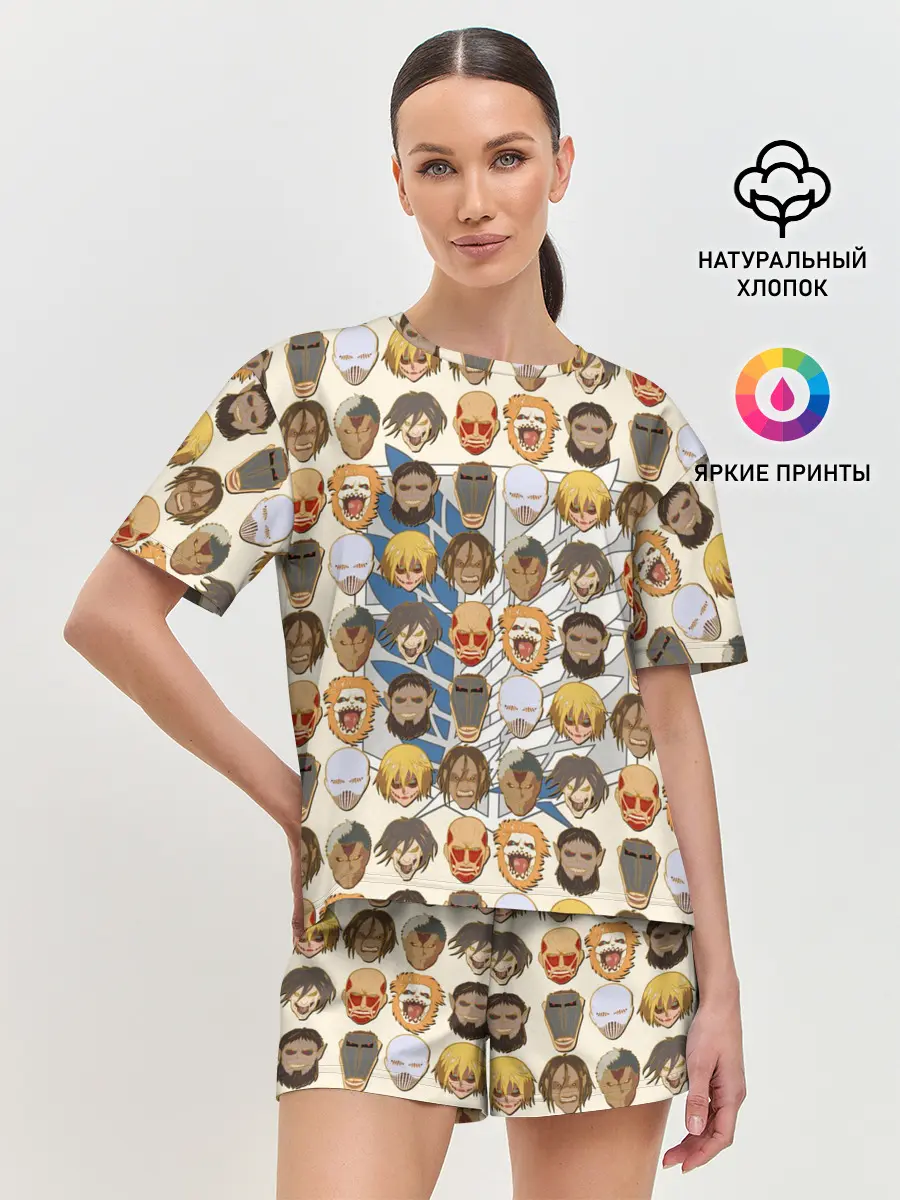 Женская пижама с шортами / Девять титанов - паттерн