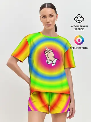 Женская пижама с шортами / bright print