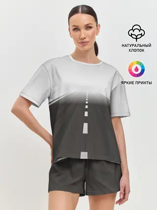 Женская пижама с шортами / Дорога, уходящая в даль