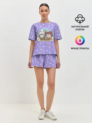 Женская пижама с шортами / Лагерь