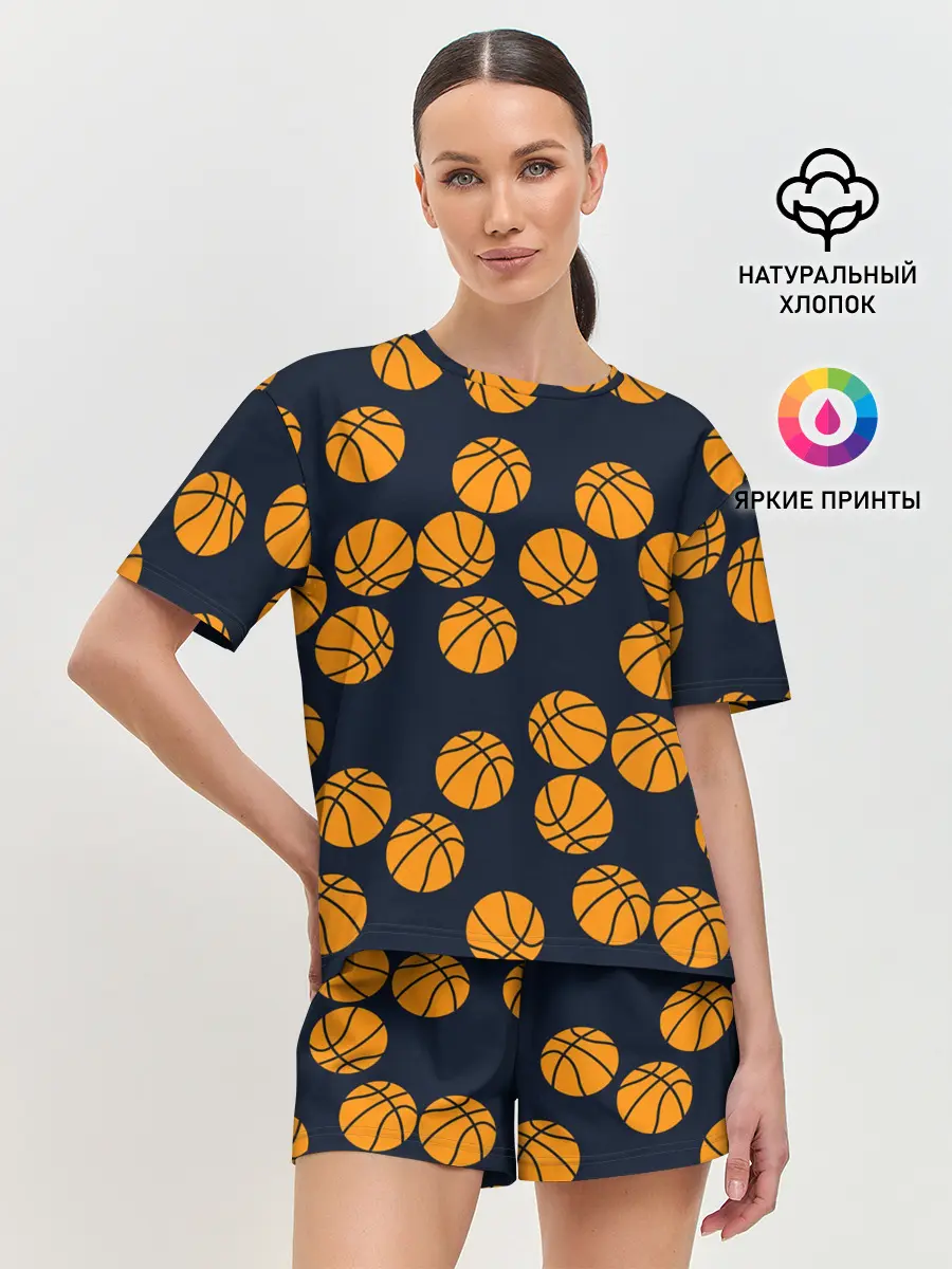 Женская пижама с шортами / Баскетбольные мячи