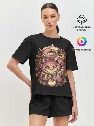 Женская пижама с шортами / Чеширский котик
