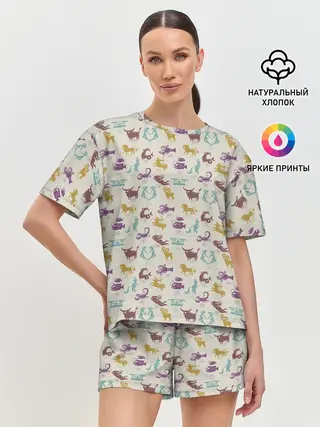 Женская пижама с шортами / Знаки Зодиака