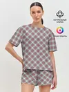 Женская пижама с шортами / Текстура в клетку