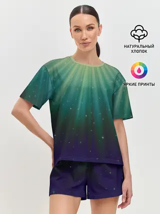 Женская пижама с шортами / Сияние 3D