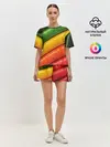 Женская пижама с шортами / Цветные линии