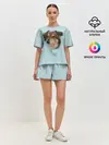 Женская пижама с шортами / Беспородная Собака дворняга / A Dog