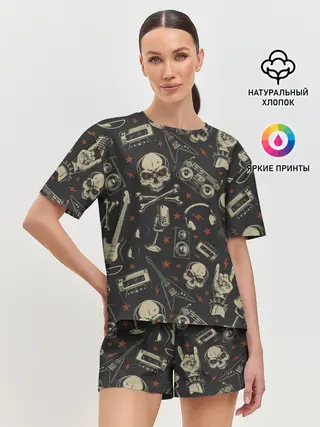 Женская пижама с шортами / Рок-музыка