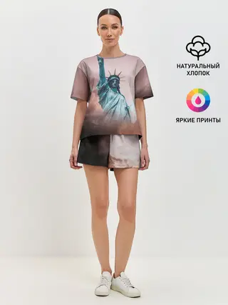 Женская пижама с шортами / Статуя свободы