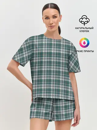Женская пижама с шортами / Узор в клетку