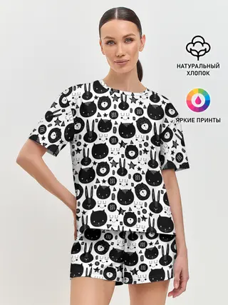 Женская пижама с шортами / Мультяшки