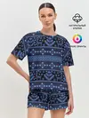 Женская пижама с шортами / Русские народные узоры
