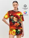 Женская пижама с шортами / КЛИНОК РАССЕКАЮЩИЙ ДЕМОНОВ