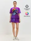Женская пижама с шортами / Retrowave Neon Dinosaur