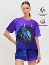 Женская пижама с шортами / Retrowave Neon Horse