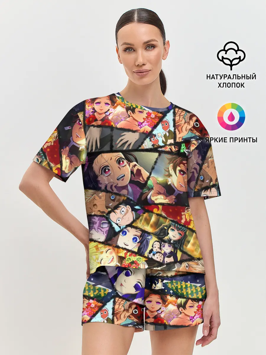 Женская пижама с шортами / КЛИНОК РАССЕКАЮЩИЙ ДЕМОНОВ