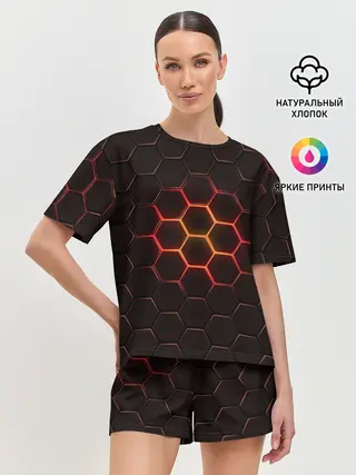 Женская пижама с шортами / Техно Соты