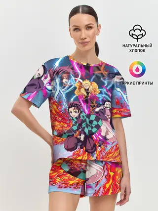Женская пижама с шортами / КЛИНОК РАССЕКАЮЩИЙ ДЕМОНОВ