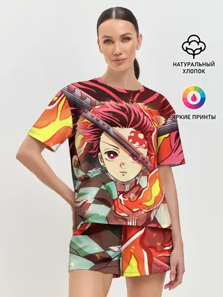 Женская пижама с шортами / КЛИНОК РАССЕКАЮЩИЙ ДЕМОНОВ