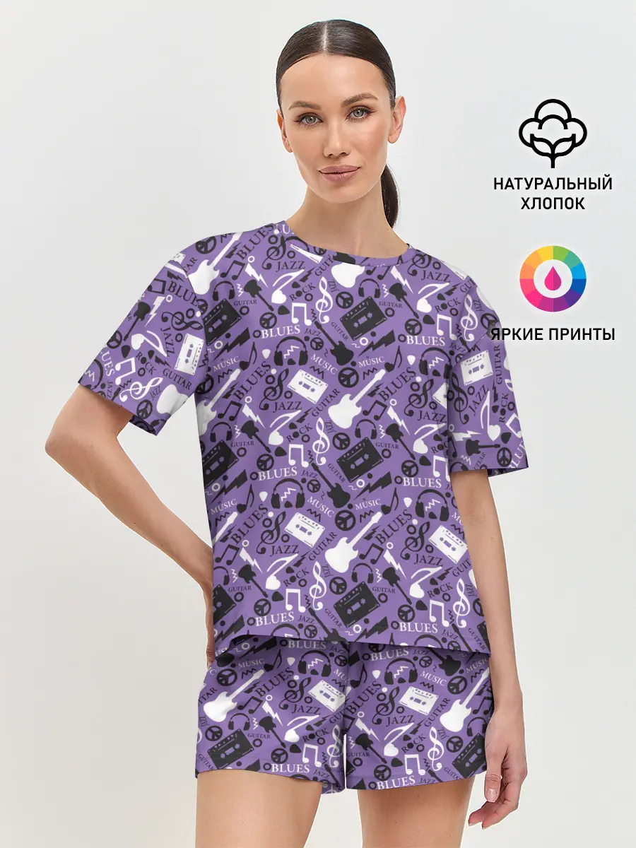 Женская пижама с шортами / Музыка
