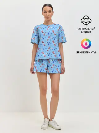 Женская пижама с шортами / Биатлон
