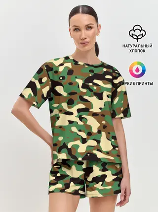 Женская пижама с шортами / Камуфляж