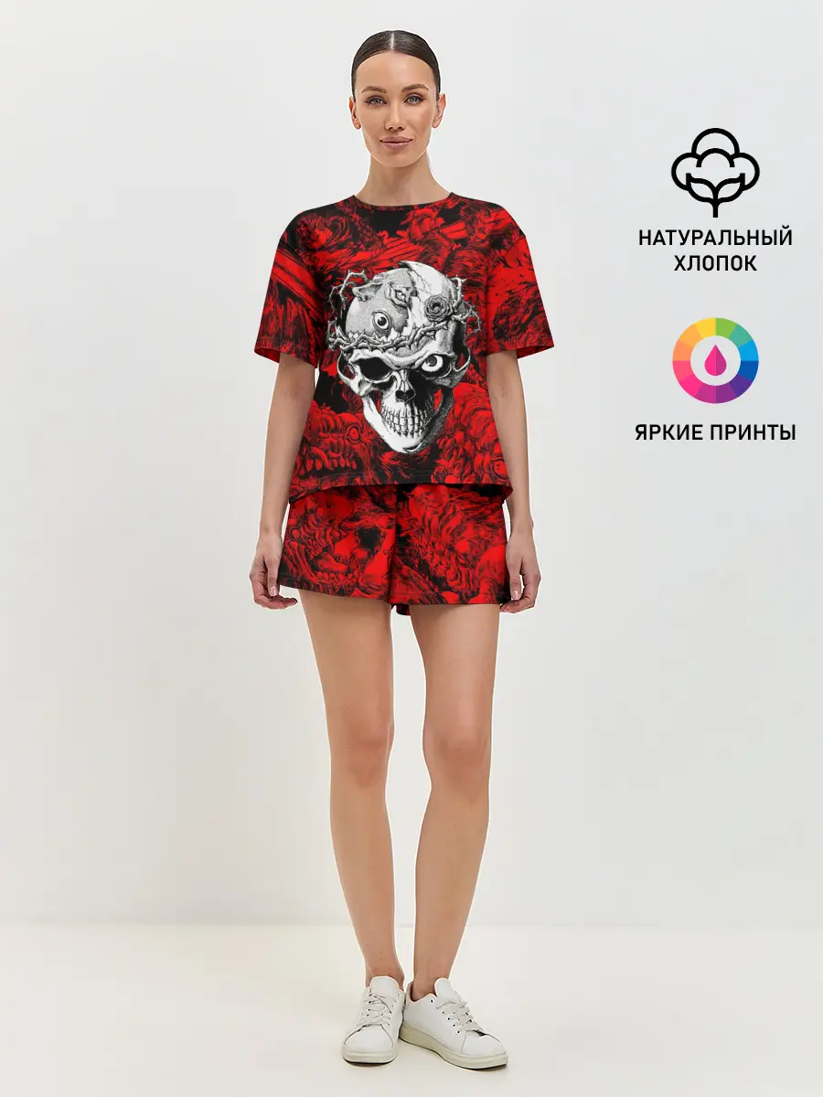 Женская пижама с шортами / BERSERK skulls