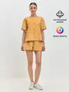 Женская пижама с шортами / оранжевая еда