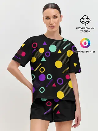 Женская пижама с шортами / Круги и Треугольники