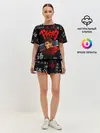 Женская пижама с шортами / Берсерк иероглифы паттерн