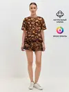 Женская пижама с шортами / Кофе 3D