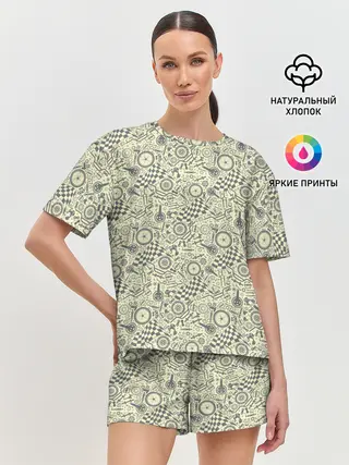 Женская пижама с шортами / Велосипедные части