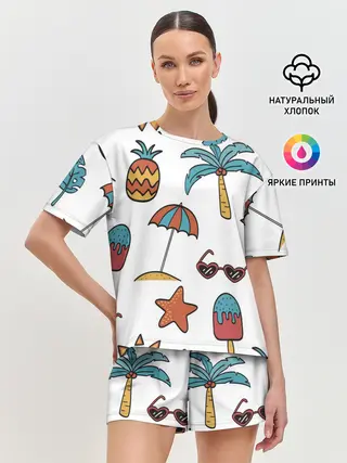 Женская пижама с шортами / Summer with love