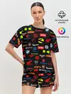Женская пижама с шортами / Motorcycle pattern | Мото паттерн