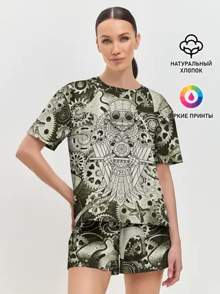 Женская пижама с шортами / Стимпанк Сова