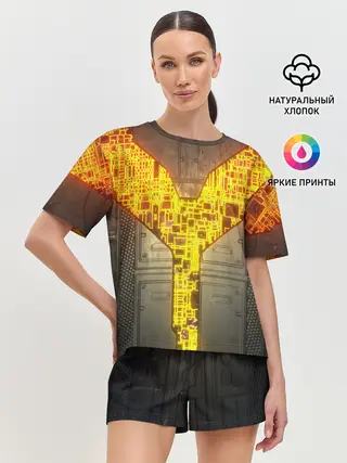 Женская пижама с шортами / Неоновая внутренность 3D