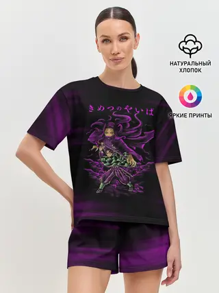 Женская пижама с шортами / Танджиро и Незуко Камадо
