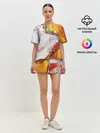 Женская пижама с шортами / рисунок краской