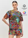 Женская пижама с шортами / яркая абстракция