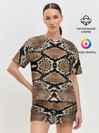 Женская пижама с шортами / Snake Skin