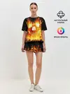 Женская пижама с шортами / Огненный череп