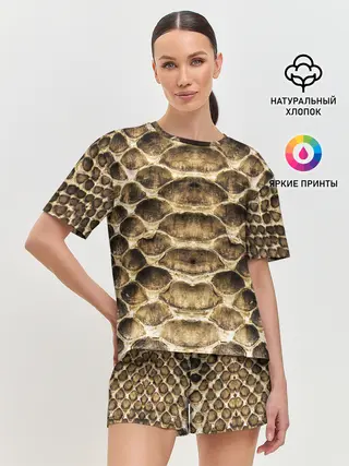 Женская пижама с шортами / Змеиная кожа