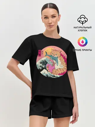 Женская пижама с шортами / CATZILLA