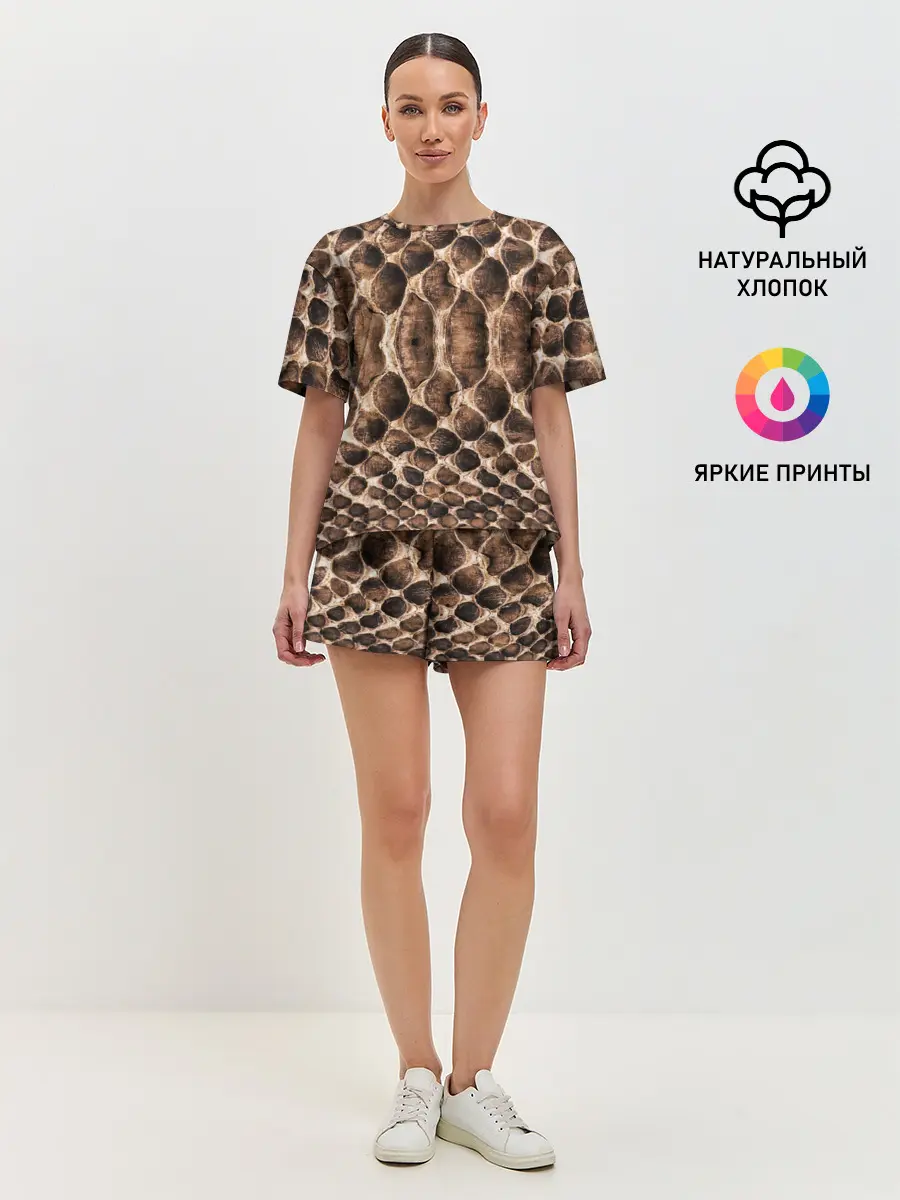 Женская пижама с шортами / Snake Skin