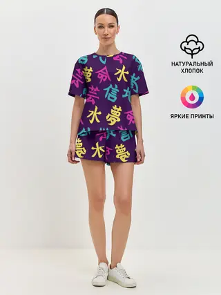 Женская пижама с шортами / Japanese pattern